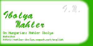 ibolya mahler business card